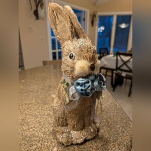 Bella Luxx Brown Bunny with Blue Floral Collar